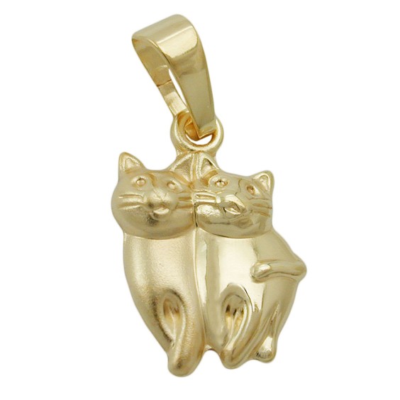 pendant cats matt-shining 9k gold