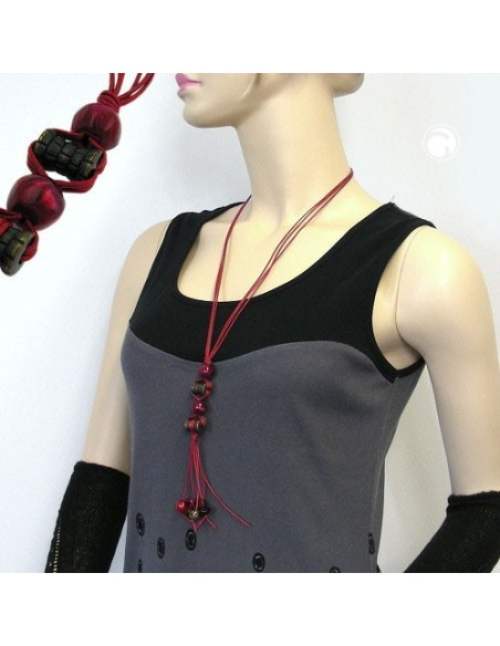 necklace antique gold coloured/ red