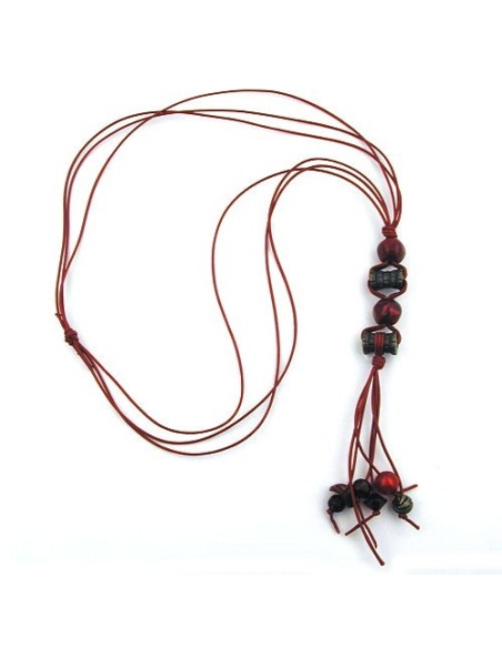 necklace antique gold coloured/ red