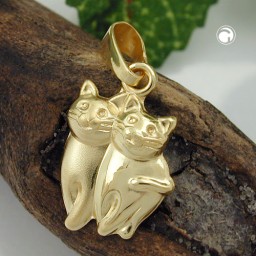 pendant cats matt-shining 9k gold