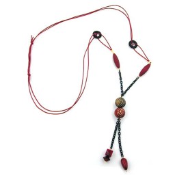 necklace red and black beads