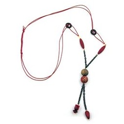 necklace red and black beads