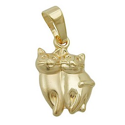 pendant cats matt-shining 9k gold