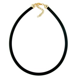 necklace 6mm rubber gold-plated clasp