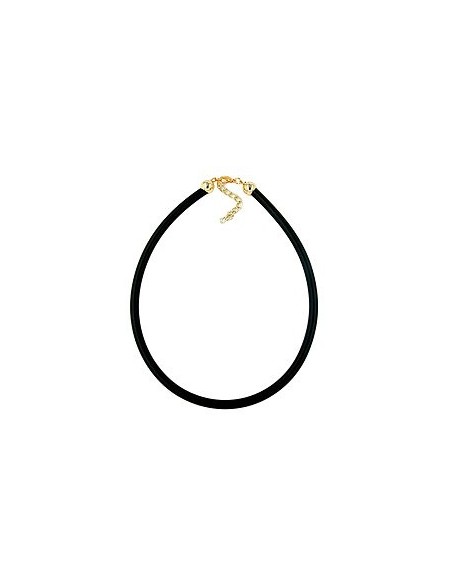 necklace 6mm rubber band gold-plated clasp 45cm