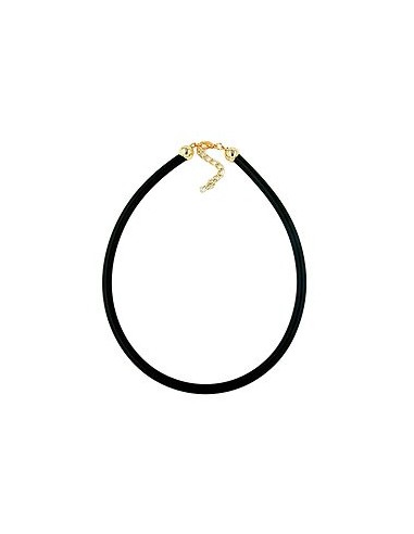 necklace 6mm rubber band gold-plated clasp 40cm