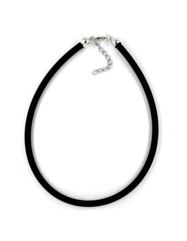 necklace 6mm rubber silver clasp