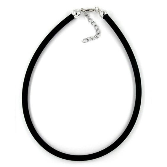 necklace 6mm rubber silver clasp