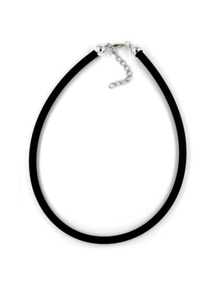 necklace 6mm rubber silver clasp