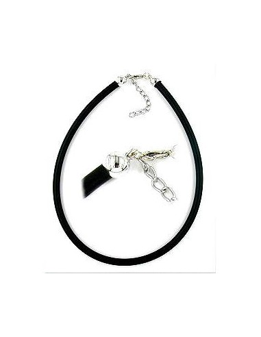 necklace 6mm rubber silver clasp