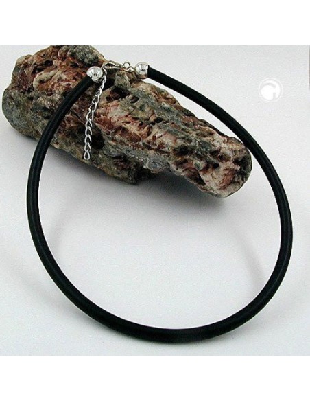 necklace 6mm rubber silver clasp
