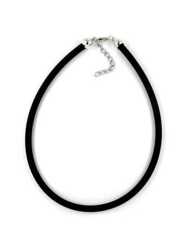 necklace 6mm rubber silver clasp