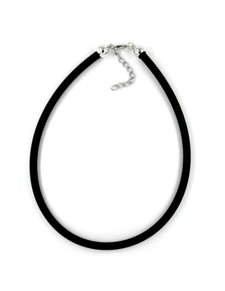 necklace 6mm rubber silver clasp