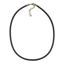 necklace 4mm rubber band gold-plated clasp 40cm