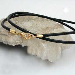 necklace 4mm rubber band gold-plated clasp 40cm