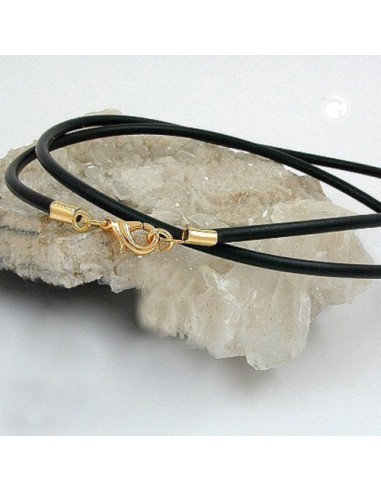 necklace 4mm rubber band gold-plated clasp 40cm