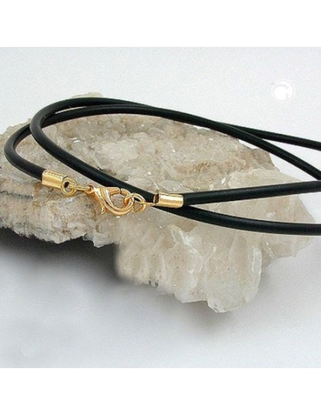necklace 4mm rubber band gold-plated clasp 40cm