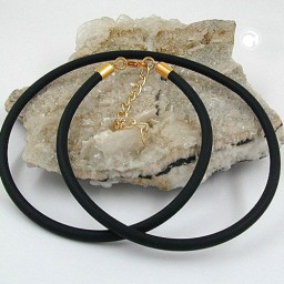 necklace 4mm rubber band gold-plated clasp 50cm