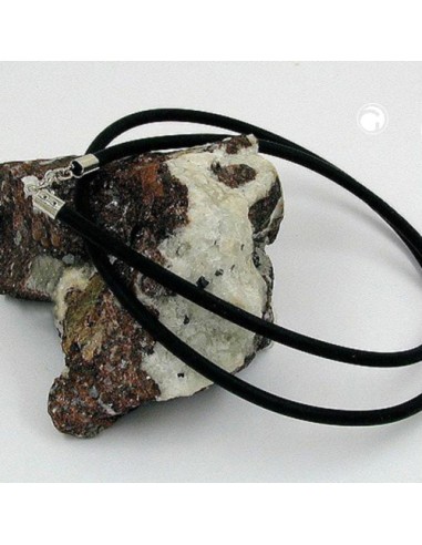 necklace 4mm rubber band silver-coloured clasp 90cm