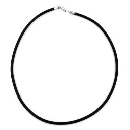 necklace 4mm rubber band silver-coloured clasp 90cm