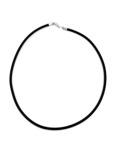 necklace 4mm rubber band silver-coloured clasp 80cm