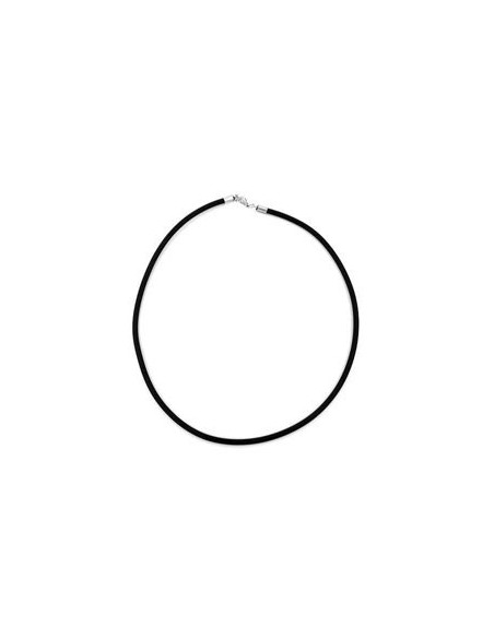 necklace 4mm rubber band silver-coloured clasp 80cm