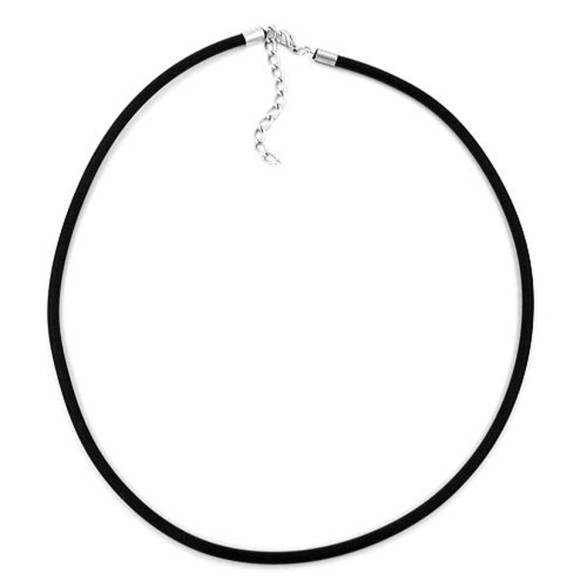 necklace 4mm rubber band silver-coloured clasp 55cm