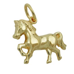 pendant horse shining 9k gold