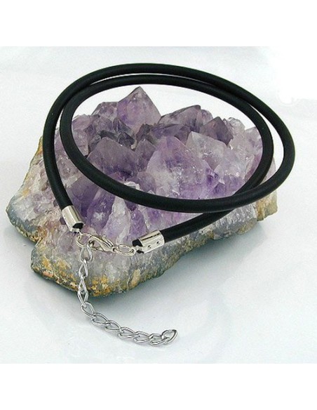 necklace 4mm rubber band silver-coloured clasp 50cm