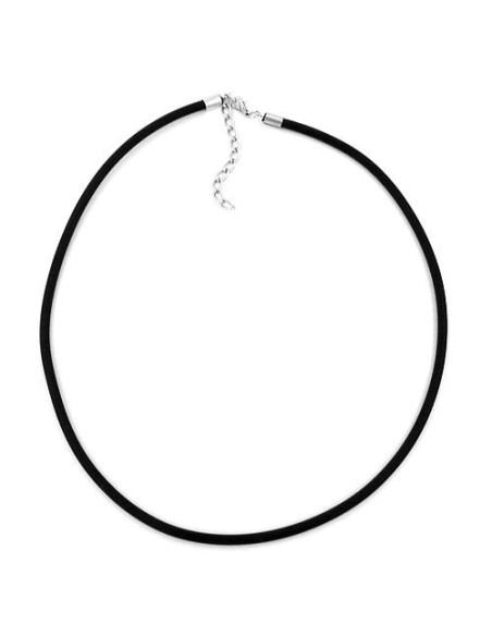 necklace 4mm rubber band silver-coloured clasp 50cm