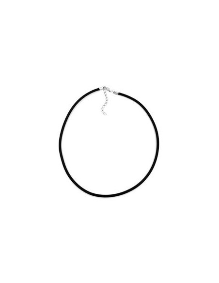 necklace 4mm rubber band silver-coloured clasp 50cm