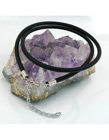 necklace 4mm rubber band silver-coloured clasp 45cm