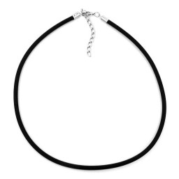 necklace 4mm rubber band silver-coloured clasp 45cm