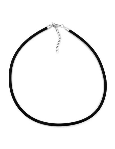 necklace 4mm rubber band silver-coloured clasp 45cm
