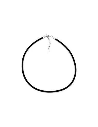 necklace 4mm rubber band silver-coloured clasp 45cm