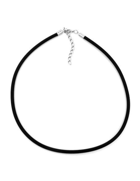 necklace 4mm rubber band silver-coloured clasp 40cm