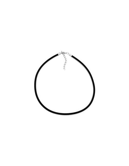 necklace 4mm rubber band silver-coloured clasp 40cm