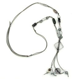 necklace grey-silk beads