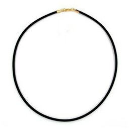 necklace 3mm rubber band gold-plated clasp 60cm