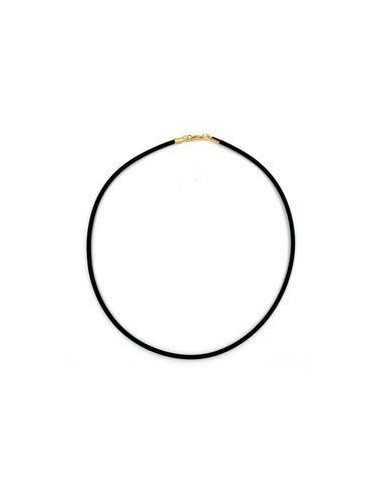 necklace 3mm rubber band gold-plated clasp 60cm