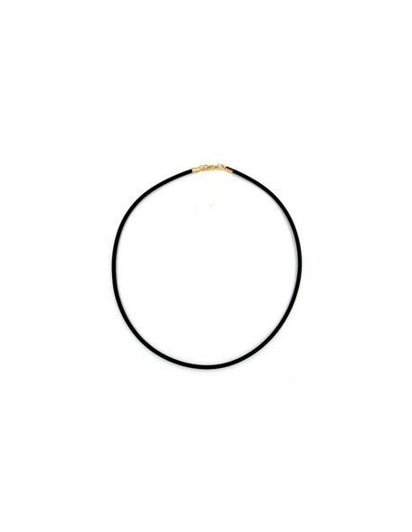 necklace 3mm rubber band gold-plated clasp 60cm