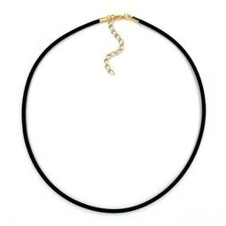 necklace 3mm rubber band gold-plated clasp 55cm