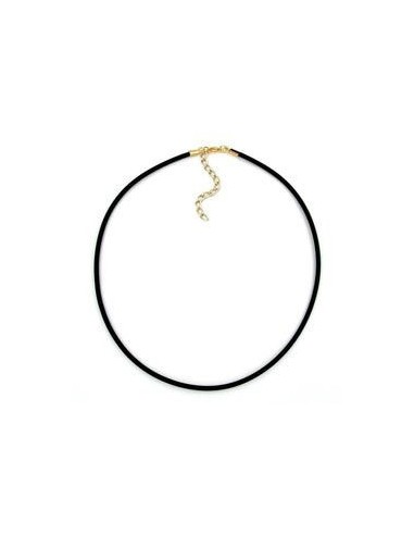 necklace 3mm rubber band gold-plated clasp 55cm