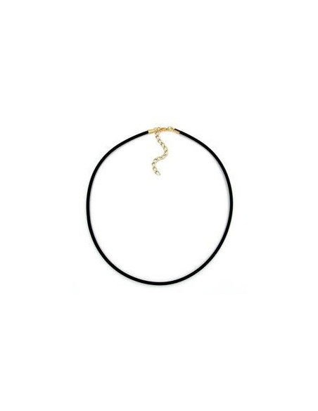 necklace 3mm rubber band gold-plated clasp 55cm