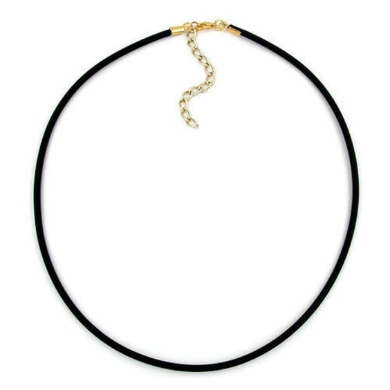 necklace 3mm rubber band gold-plated clasp 45cm
