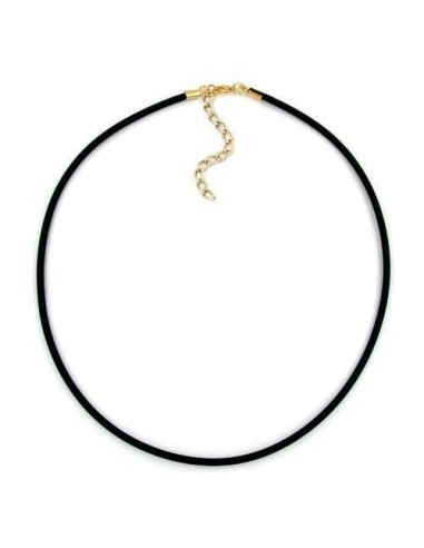necklace 3mm rubber band gold-plated clasp 45cm