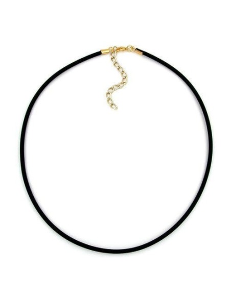 necklace 3mm rubber band gold-plated clasp 45cm