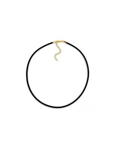 necklace 3mm rubber band gold-plated clasp 45cm