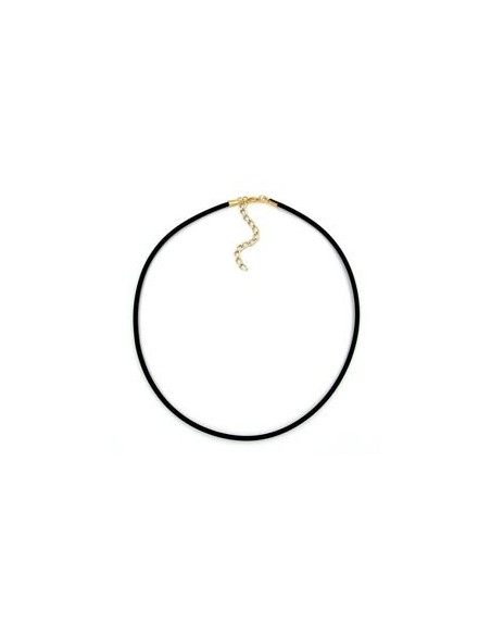 necklace 3mm rubber band gold-plated clasp 45cm