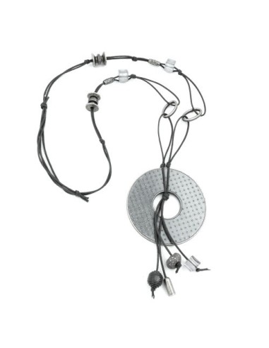 necklace grey beads 90cm